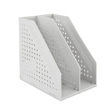 得力Deli開放式兩段折疊雜誌箱/W78999/淺灰/展開168x255x243mm