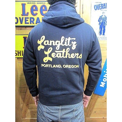 ラングリッツレザー パーカー Langlitz Leathers Hooded Zip Sweat Type A 2-tone NAVY |  LINEブランドカタログ