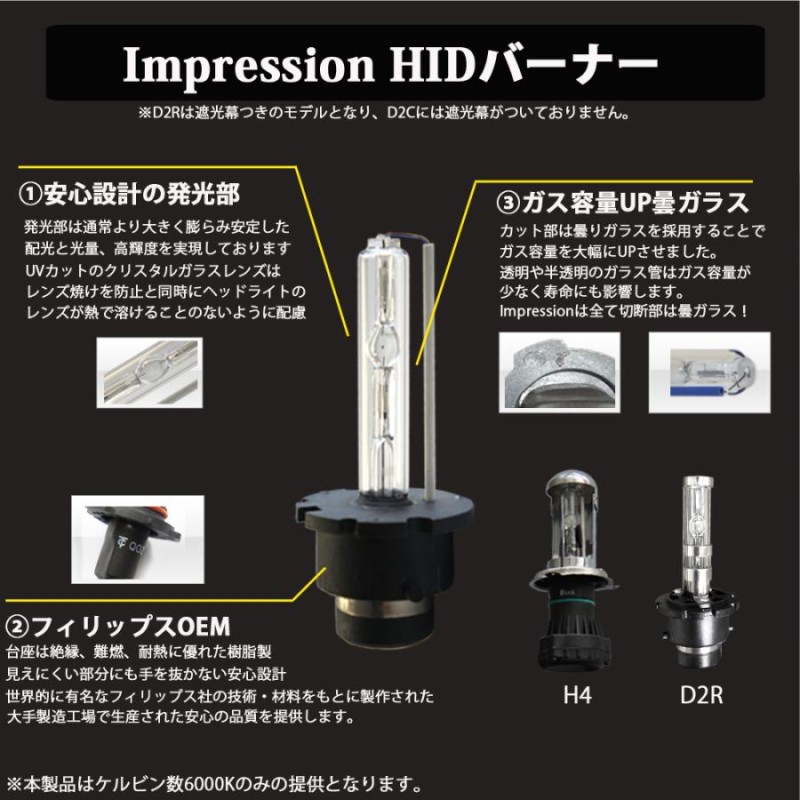 D2S インプレッサ GDB GD9 H15.9〜H17.5 純正HID バルブ 交換用 バーナー ヘッドライト 6000k D2Cタイプ |  LINEショッピング