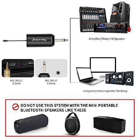 Depusheng W2 UHF Handheld Dynamic Microphone Wireless mic System for Karaoke ＆ House Parties Over The Mixer, PA System etc