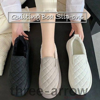 冬新作 ボアスリッポン キルティング スニーカー シューズ カジュアル フラット レディース 通販 Lineポイント最大get Lineショッピング