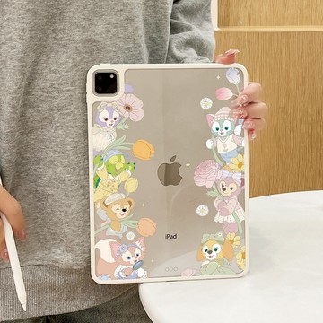 咪咪數碼💗達菲熊亞克力蘋果保護殼|iPad11無蓋Air7卡通10.2磁吸筆槽Pro11寸