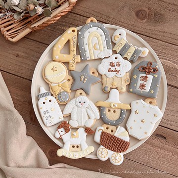 星星月亮x兔寶糖霜餅乾 收涎餅乾