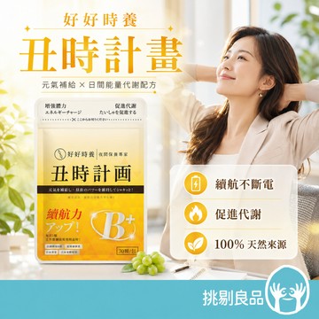 好好時養 丑時計畫董事B群 30顆/包 天然酵母B群 德國專利朝鮮薊 日本奈米薑黃 應酬加班 維生素B群 挑剔良品