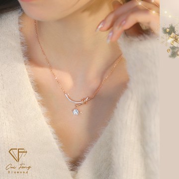 【CF鑽飾】星之所繫 1克拉莫桑鑽項鍊 兩色選