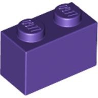 基本磚 1x2 深紫色 3004