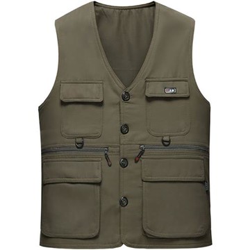 8口袋 四季中老年馬甲男戶外春夏秋冬寬松大碼爸爸裝坎肩外套新款