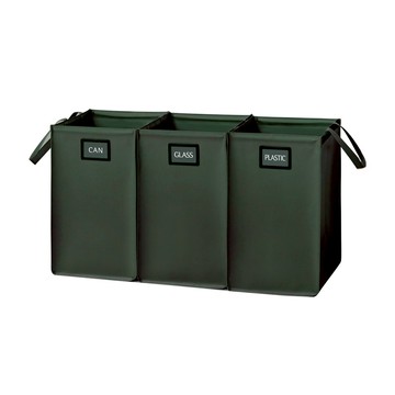 韓國 Aim 家用資源回收分類桶 3格  綠色  90 x 30 x 50cm