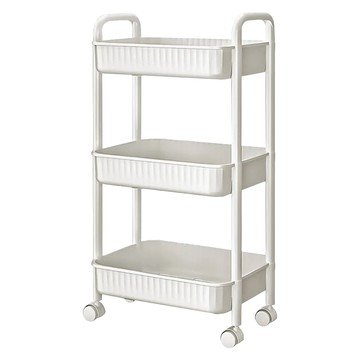 小麥購物 推車置物架 C500  白色  3層