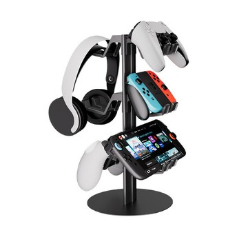 游戲手柄支架通用SwitchXBOX多功能耳機掛架MZ8012三層黑色鐵ABS【北歐居家生活】