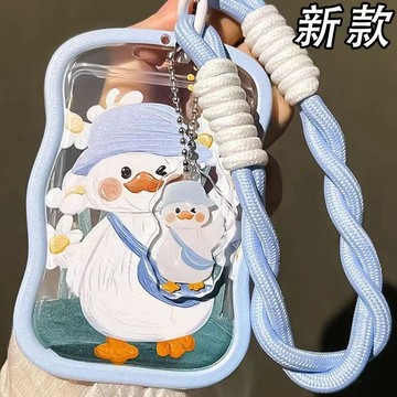 臺灣/✨小藍鴨可愛學生滑蓋卡套飯卡公交卡身份證件保護套門禁卡校園卡套