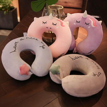 可愛卡通護頸枕U型枕頸椎保健枕飛機旅行護脖U形枕學生午睡午休枕