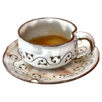 咖啡杯組 - 日本製 150ml 陶瓷  粉引藤花  1組