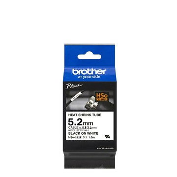 BROTHER HSe-221E 熱縮套管標籤帶  9.0mm 白底黑字