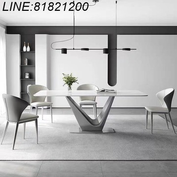 公司貨 免運熱銷/可開票 意式輕奢極簡巖板餐桌椅組合家用小戶型設計師創意現代簡約吃飯桌