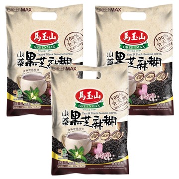 馬玉山 山藥黑芝麻糊 含鐵和纖維 冷熱沖泡均可 適合全素食者 無人工香料、奶精粉和增稠劑  30g  12包  3袋