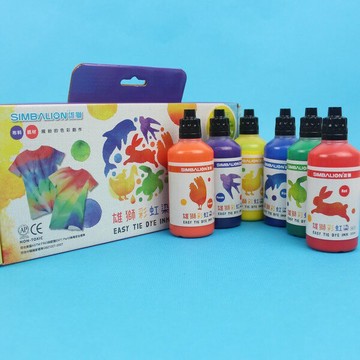 雄獅彩虹染 6色布料紙材染料 PTD-100/6 /一組入(促490) Simbalion 雄獅彩虹染顏料6入 歐盟無毒認證【APP滿額下單10%點數(單一帳號最高1500點)】8/31止