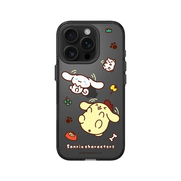 iPhone 16 Pro Clear (相機按鈕) 酷墨灰 - 三麗鷗-布丁狗＆大耳狗綜合圖 Mix Characters - 開心打滾