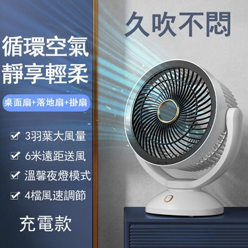 【新品上市】桌面循環扇 無線電風扇 usb空氣循環扇 落地扇 燈光空調扇 台立兩用扇
