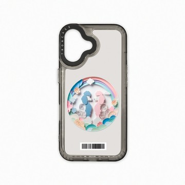 iPhone 16  殼 TRON IPhone 16 可愛紙雕貴賓狗  載具 太空殼 透黑款 手機殼