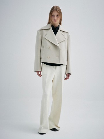 DOUBLE BREASTED HALF COAT_LIGHT BEIGE