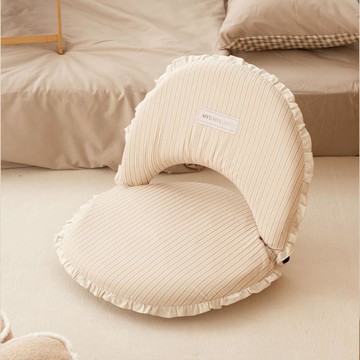 沐慕家居 折疊靠背和室椅  奶茶裙邊  1個