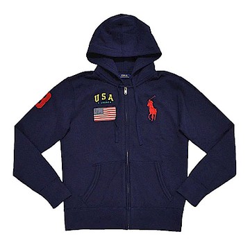 Ralph Lauren 長袖 連帽外套 藍 0587