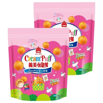 義美 小泡芙歡樂包 甜心草莓  196g  2袋