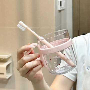 高顏值愛心刷牙杯 牙刷杯 漱口杯 杯子 水杯 牙刷架 刷牙杯 漱口杯 手把杯 洗漱杯 潄口杯 手柄漱口杯 帶把潄口杯