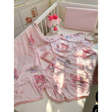 🚚臺灣出貨🚚 冰絲毯新生嬰兒被子夏季薄款兒童蓋毯巾空調被幼兒園午睡毯