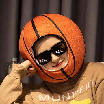 新品ins創意搞怪卡通籃球頭套帽子簡約裝扮冬季兒童拍照表演道具