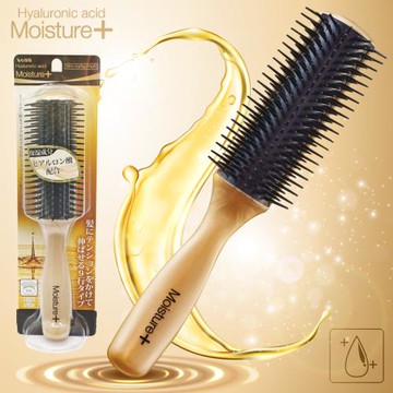 日本製VeSS玻尿酸微膠囊Moisture+魔髮梳子MO-1000(適乾燥毛躁&蓬亂髮質;齒梳9行;耐溫90度)造型美髮梳直髮梳