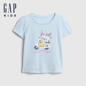 【GAP】babyGap圖案T恤-池畔藍狗狗Ciao圖案/象牙白/紫色蘭花/霜淇淋綠(871486)