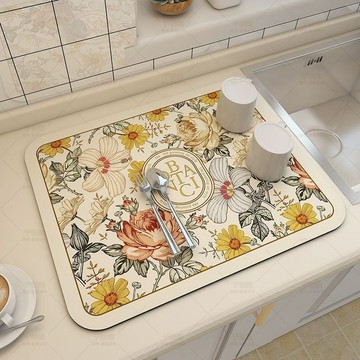 廚房臺面瀝水墊硅藻泥桌面隔熱墊杯墊吧臺墊子餐墊吸水墊洗漱居家生活用品桌墊餐墊杯墊隔熱墊