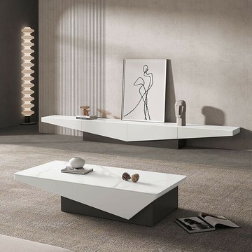 免運 茶幾桌 組合茶幾 意式輕奢茶幾 巖板長方形茶幾現代簡約小戶型客廳創意高級家用電視柜組合 茶幾 茶幾