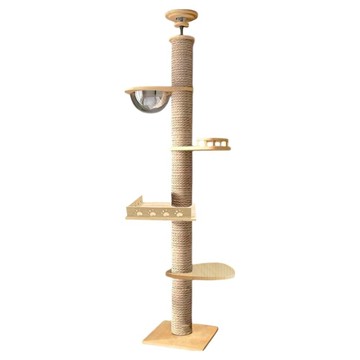 毛皇上 頂天立地貓爬架 F款  木紋色  1個