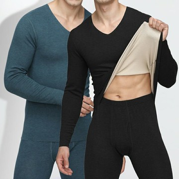 保暖衣 衛生衣 抗寒 超保暖舒服  男士保暖內衣服冬裝打底衫秋衣衛生褲子睡衣休閒套裝棉兩件套