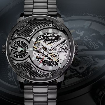 鏤空雙機 鋼帶款 霧砂黑