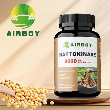 AIRBOY - 納豆激酶補充劑，8000 FU，非基因改造 - 60/120粒膠囊 美國製造