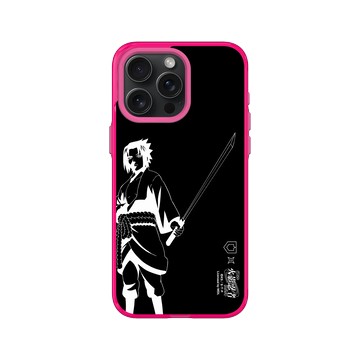 iPhone 15 Pro Max Clear 粉漾桃 - 火影忍者 Naruto - 黑白線稿-宇智波佐助