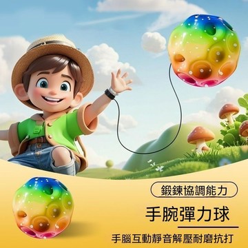 台灣出貨 手腕球 拉力球 彈力球 彈跳球 迴力球 腕力球 魔力球 鍛鍊反應力 甩甩球 眼手協調訓練
