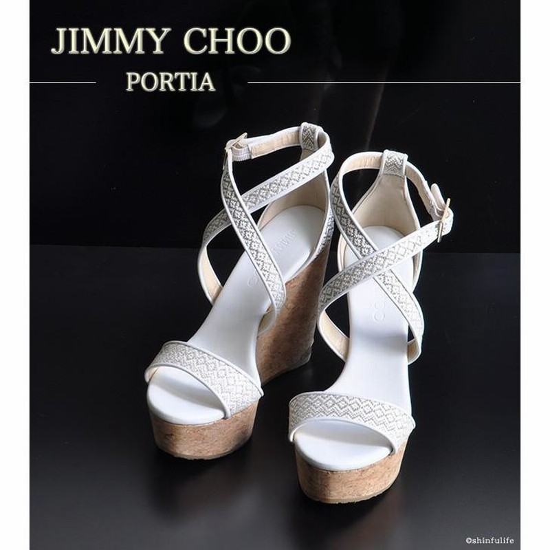 ジミーチュウ 正規品 ウェッジソール サンダル 厚底 JIMMY CHOO PORTIA 