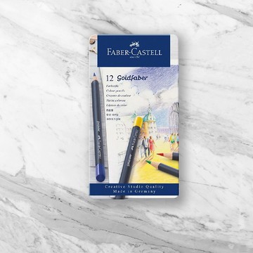 Faber-Castell GOLDFABER油性色鉛筆12色/鐵盒(原廠正貨)