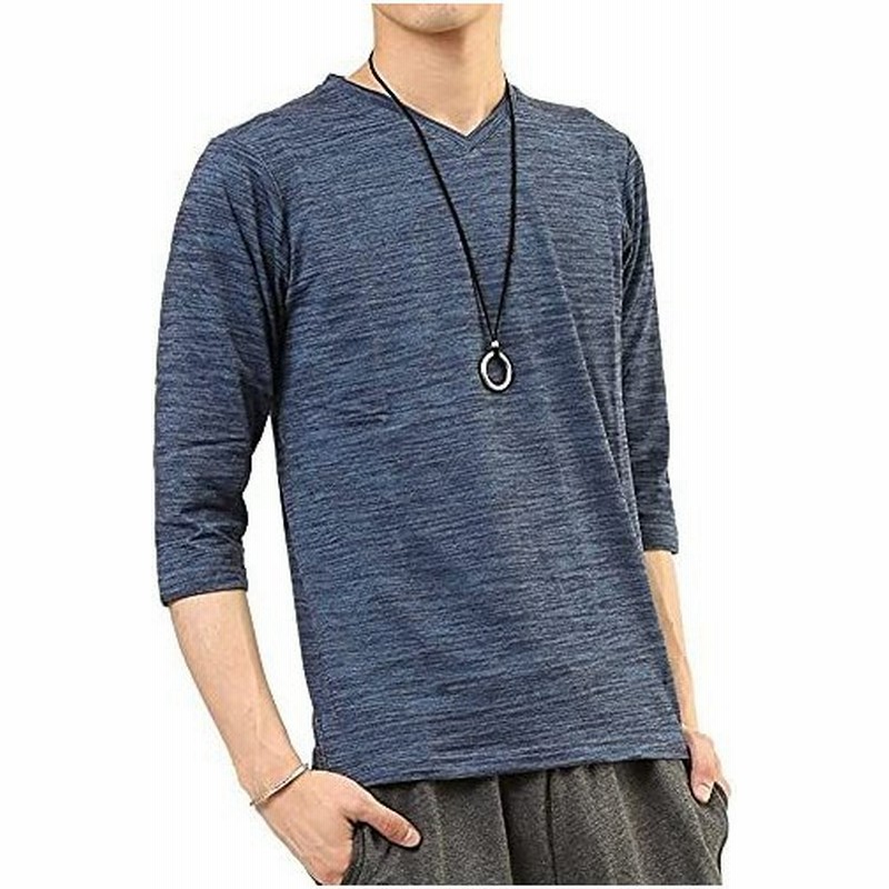 アーケード Arcade メンズ カットソー スラブボーダー 7分袖 Vネック Tシャツ L ネイビー 7分袖 通販 Lineポイント最大0 5 Get Lineショッピング