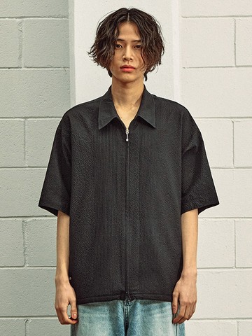 Riff Zip Up Shirt_Black