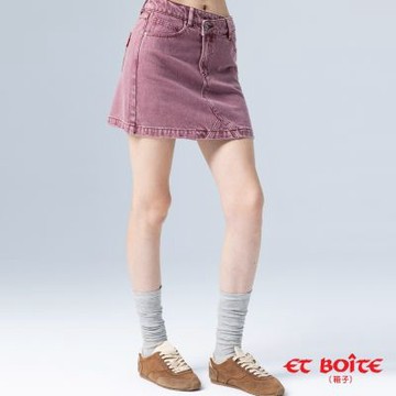 BLUE WAY ET BOiTE 箱子 – 不對稱腰頭設計感丹寧牛仔短裙(粉)