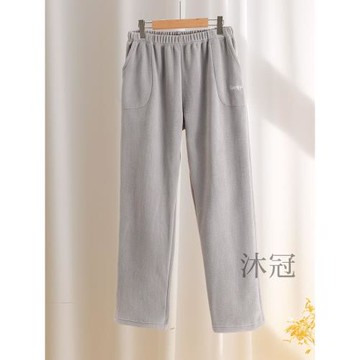 雙面絨衛褲搖粒絨褲子女冬季外穿加絨加厚休閑中年運動家居暖暖褲