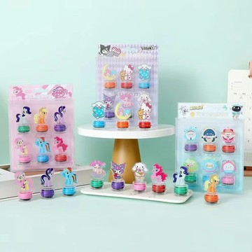 卡通三麗O兒童塗鴉小印章 酷洛米印章 可愛學生幼兒園獎勵印章 六一禮物積分兌換玩具印章 批發 卡通造型印章 6色可選