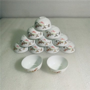 潮汕80年代工夫茶茶杯超薄老茶杯蛋殼杯小茶杯49X27    18CC