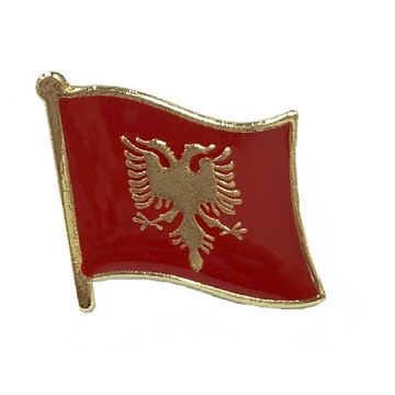 【A-ONE】Albania 阿爾巴尼亞 國旗徽章 別針 國旗配飾 紀念徽章 國慶 辨識 造型 時尚_廠商直送